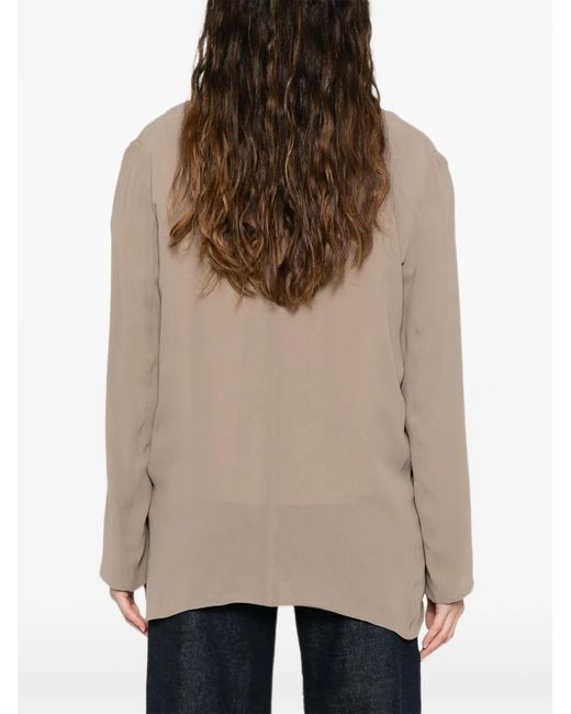 Alberta Ferretti Natural Shawl-Lapel Single-Button Blazer