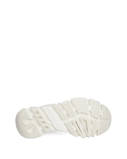 ARMANI EXCHANGE White Round-Toe Lace-Up Sneakers for men