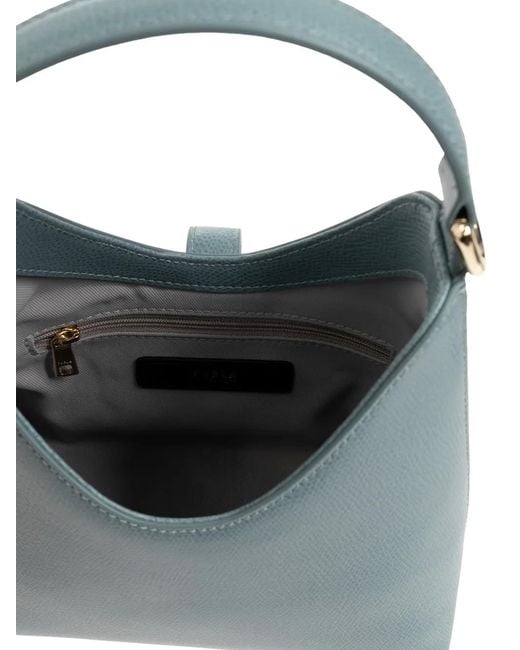 Furla Blue Mini Iride Leather Tote Bag