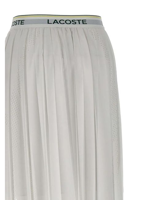 Lacoste White Pleated Midi Skirt