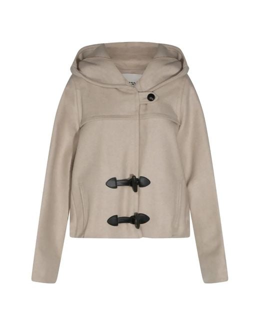 Isabel Marant White Toggle-Fastening Hooded Jacket