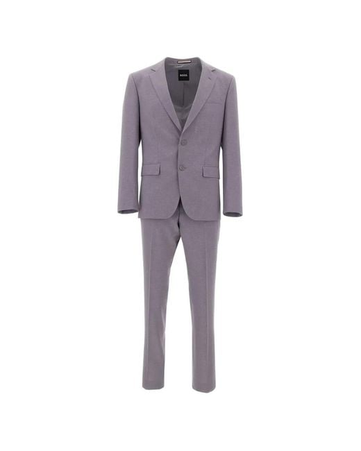 Boss Purple Two-Piece Slim-Fit Suit for men