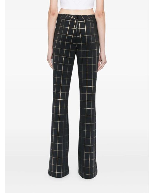 Cynthia Rowley Black Checked Flared Trousers