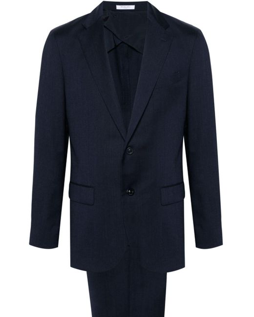 Boglioli Blue Notched-lapels Single-breasted Suit for men