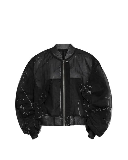 Rick Owens Black Graphic-Print Bomber Jacket