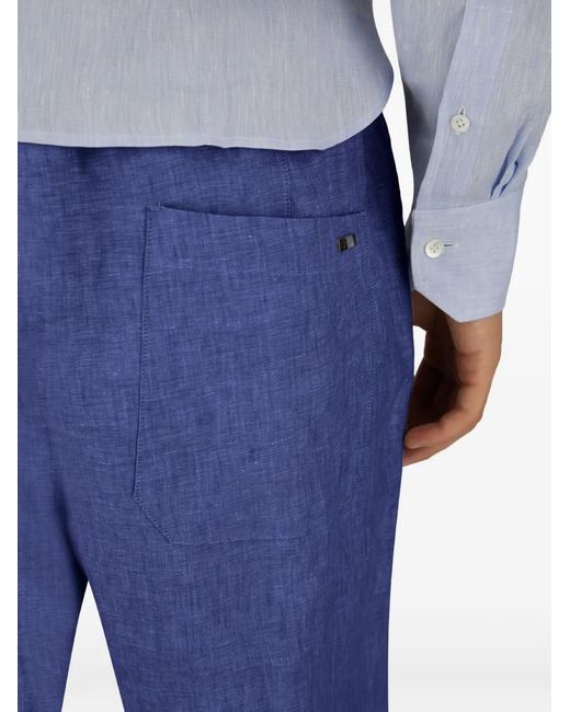 Herno Blue Elasticated-Waistband Trousers for men