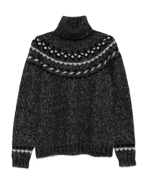 P.A.R.O.S.H. Laila Trui Met Hoge Hals En Patroon in het Black