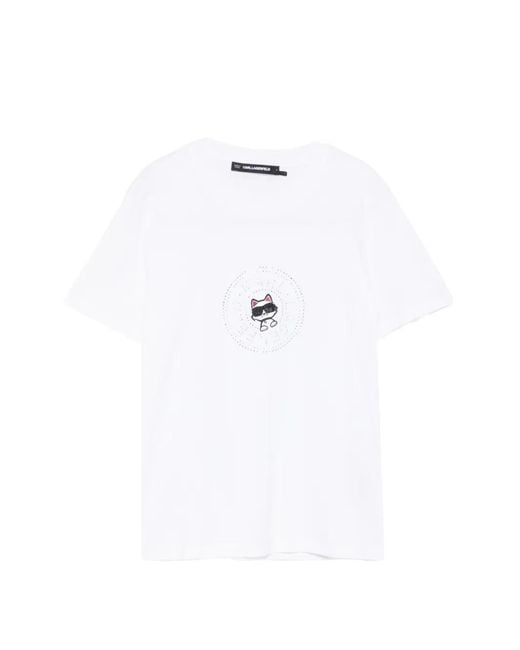 Karl Lagerfeld White Ikon Circle T-Shirt