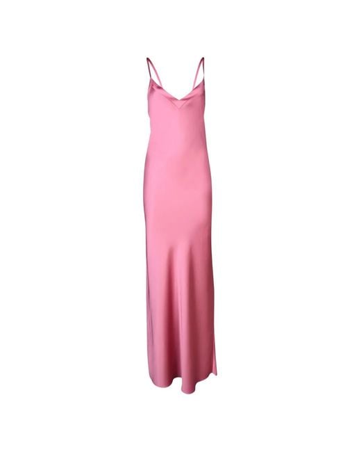 Blanca Vita Pink Robe Longue À Col V