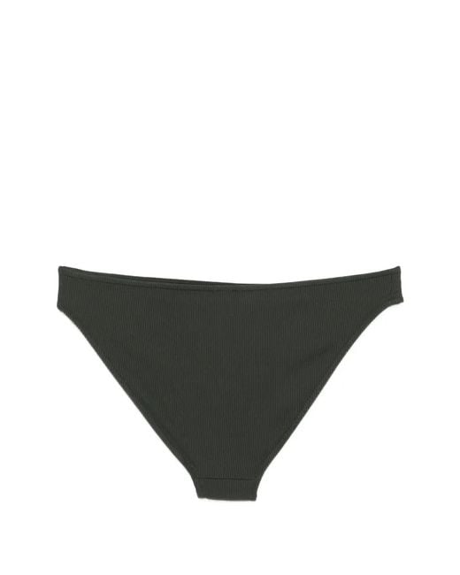 Totême Black Ribbed Button Bikini Bottom