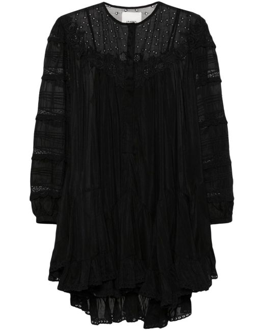 Isabel Marant Black Gyliane Broderie-anglaise Midi Dress