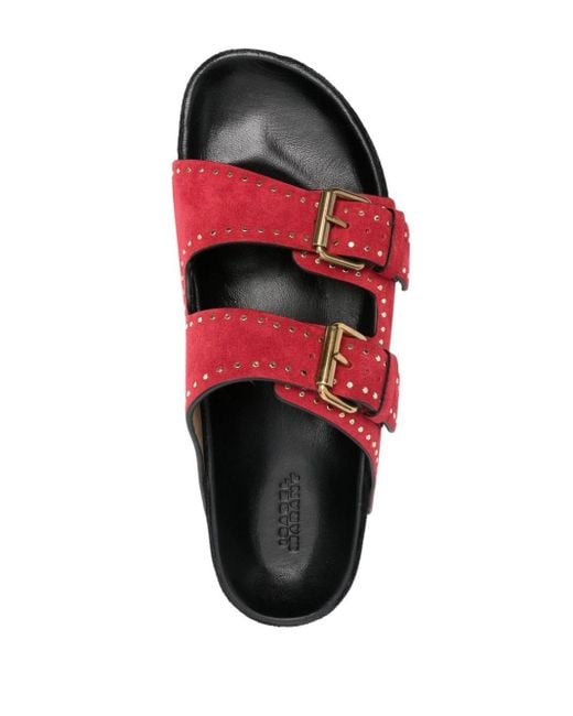 Isabel Marant Red Lennyo Suede Sandals