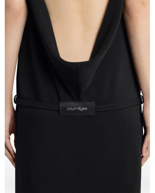 Courreges Black Bandeau-Neck Asymmetric Dress