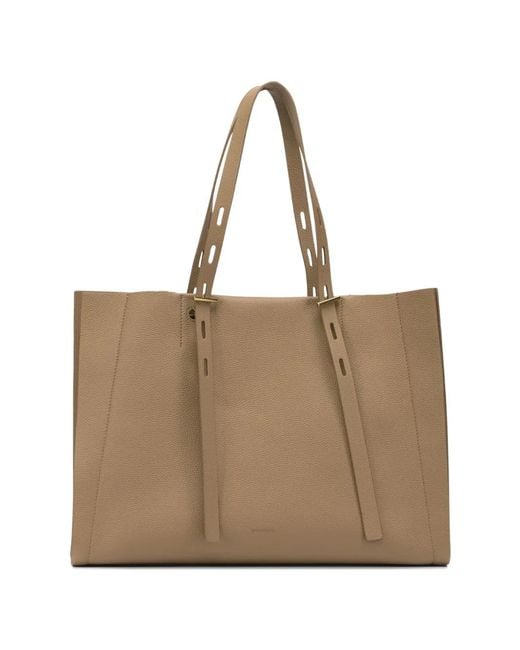 MINOBOSSI Natural Leather Tote Bag