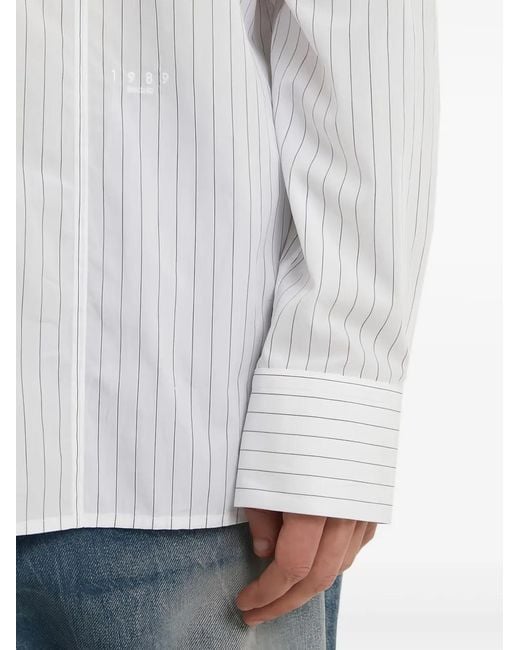 1989 STUDIO White Striped Cotton Shirt for men