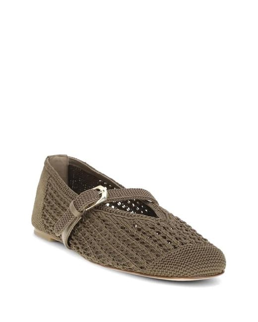 Stuart Weitzman Green Leora Strap Ballet Flats