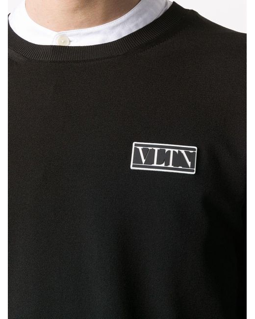 Maglione VLTN con applicazioneValentino in Materiale sintetico da Uomo  colore Nero - Lyst