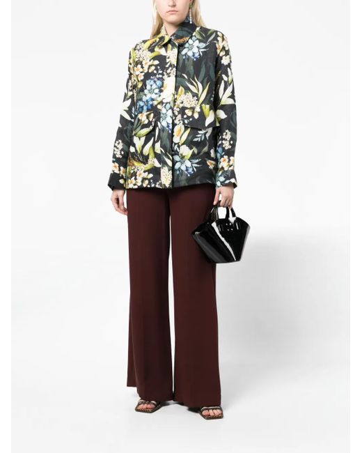 Bambah Green Gardenia Linen Trench Coat