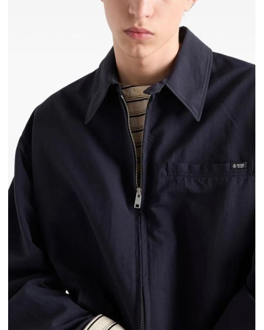 Prada Blue Blouson En Tissu Technique for men