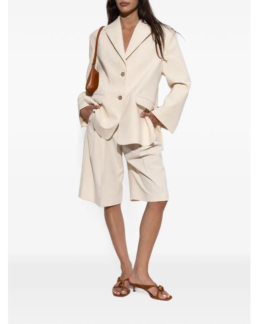 By Malene Birger Natural Adele Single-Breasted Peak-Lapels Blazer