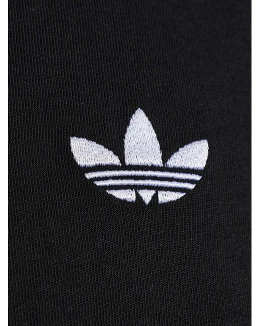 Adidas Black Logo-Embroidered Stripe-Detail T-Shirt for men
