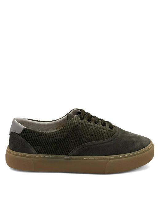 Brunello Cucinelli Black Corduroy-Suede Sneakers for men