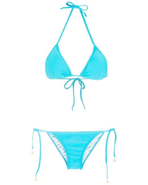 Amir Slama Blue Halterneck Triangle Bikini