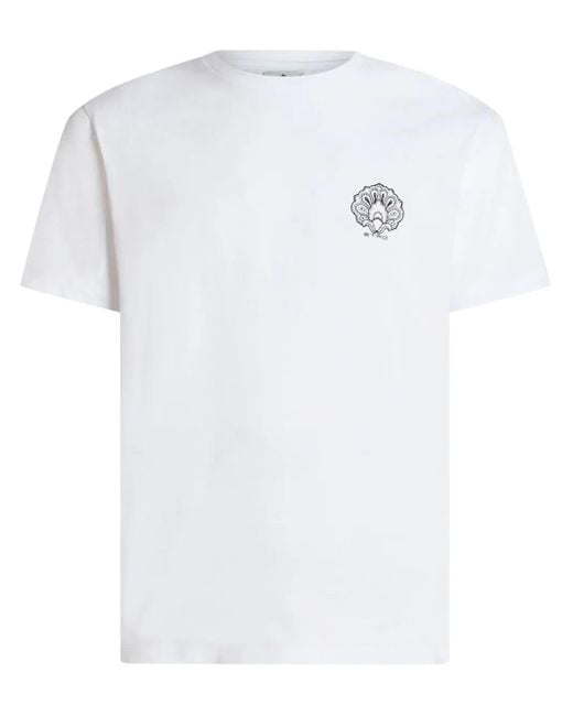 Etro White Cotton T-Shirt for men