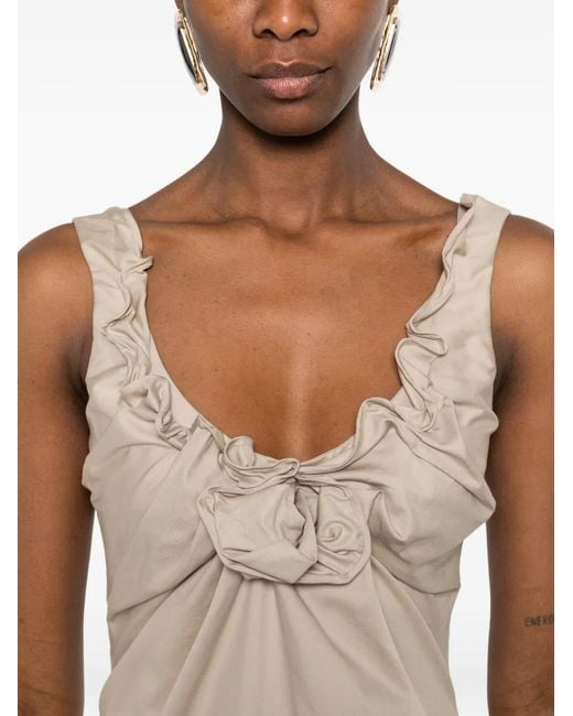 Magda Butrym Natural Flower-Detail Midi Dress