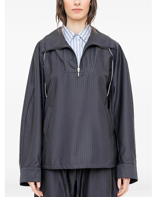 Facon Jacmin Blue Calvin Zip-Neck Long-Sleeve Shirt Jacket