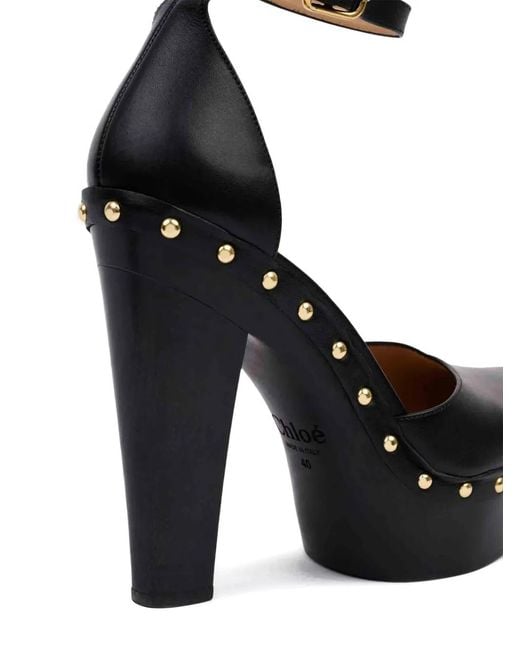 Chloé Black Lola Stud-Embellishment Pumps