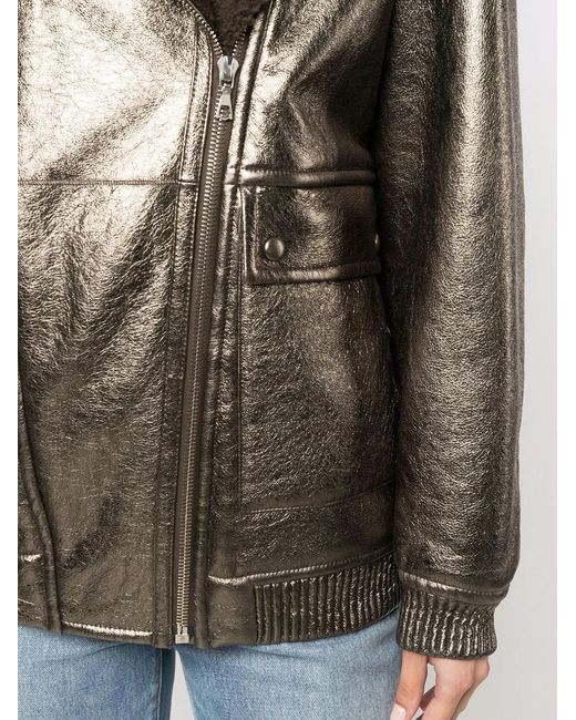Yves Salomon Multicolor Longline Leather Jacket