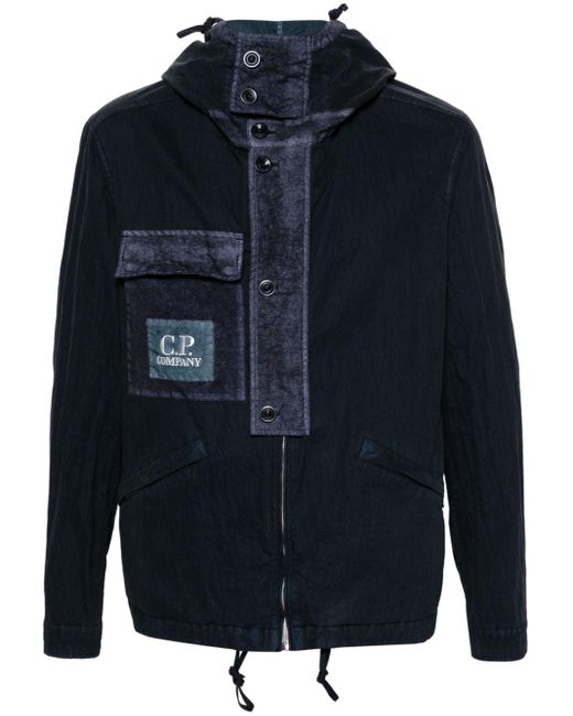 C P Company Blue Hooded Jacket for men