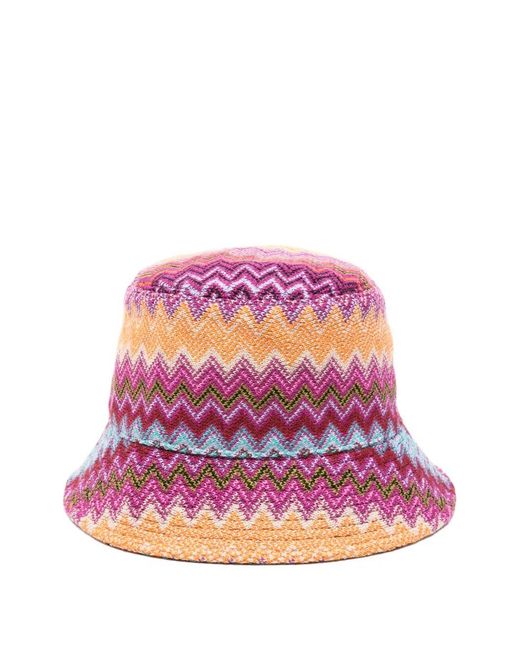 Zigzag Bucket Hat di Missoni in Pink