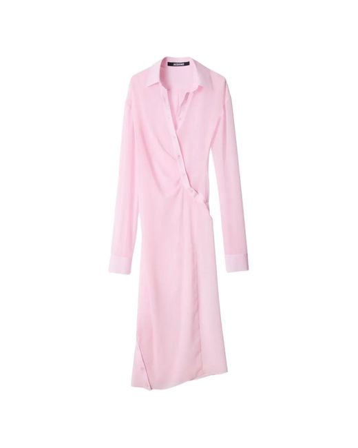 Jacquemus Pink The Paréo Beach Shirt Dress
