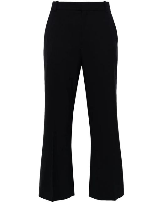 Chloé Blue Mid-Rise Cropped Tailored Trousers