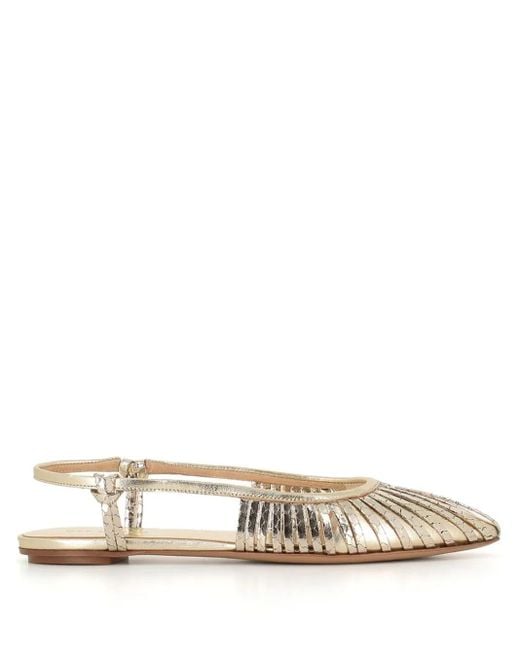 Roberto Del Carlo White Leather Ballerina Shoes