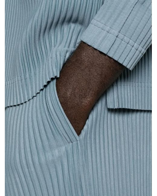Pantaloni Crop Con Pieghe di Homme Plissé Issey Miyake in Blue da Uomo