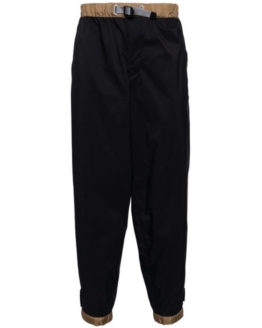 Kolor Black Belted Tapered Trousers for men