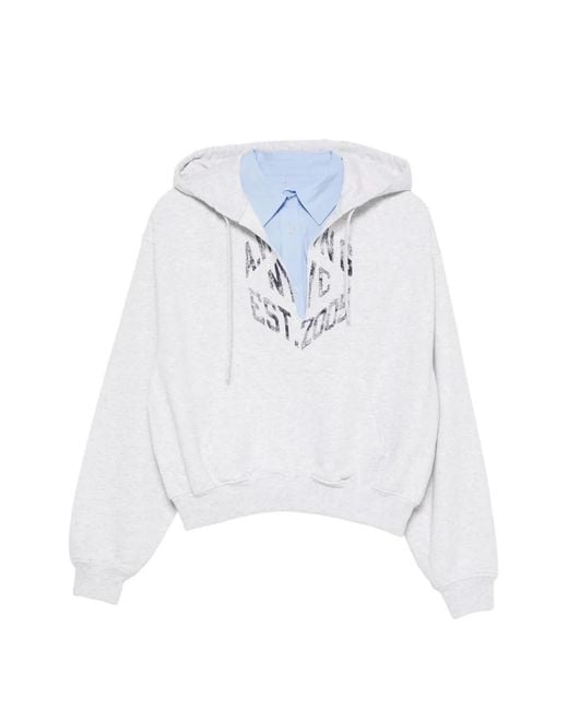 Alexander Wang White Logo-Print Cropped Hoodie