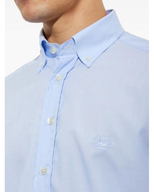 Etro Blue Chemise À Col Boutonné for men