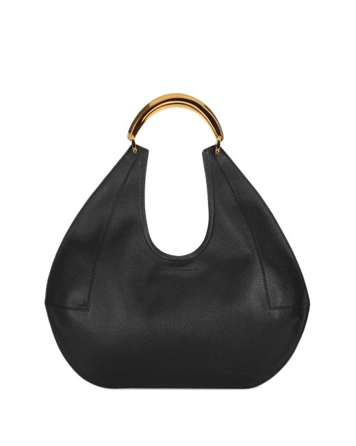 Elisabetta Franchi Black Leather Hobo Bag