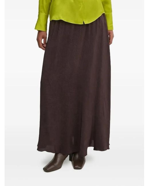 INTROPIA Black Elasticated-Waistband Maxi Skirt