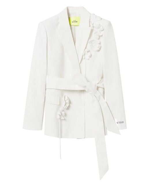 Twinset White Floral-Appliqué Jacket