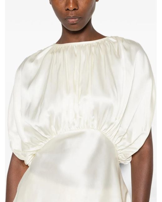 TOVE White Peta Ruched Blouse