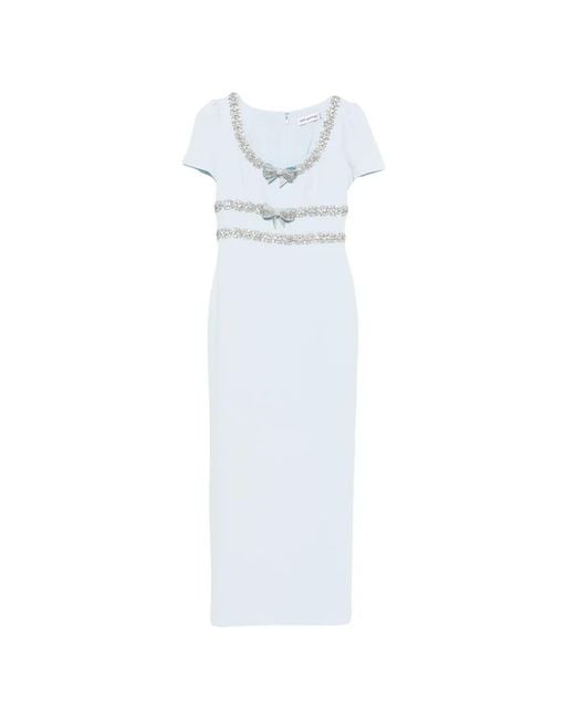 Self-Portrait White Embellished Maxi Dress