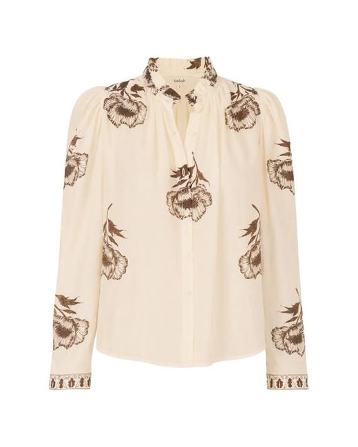 Alix Of Bohemia Natural Artemis Floral-Print Long-Sleeve Shirt