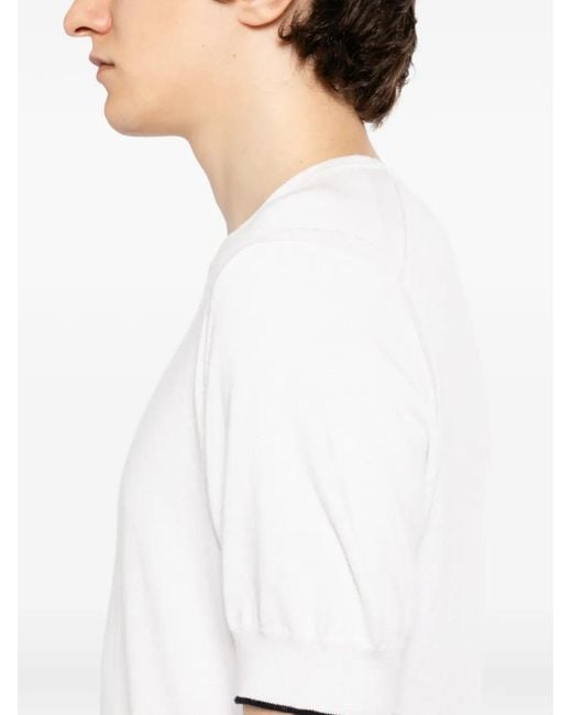 N.Peal Cashmere White Newquay T-Shirt for men