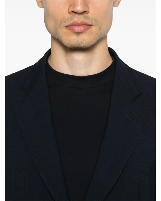 Emporio Armani Blue Single-Breasted Blazer for men