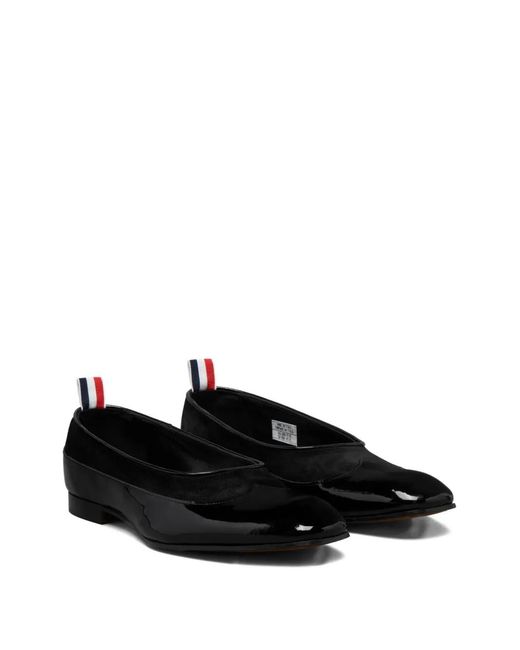 Thom Browne Black Soft Patent Calf Suede Opera Ballerina for men